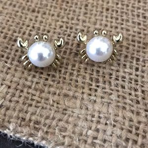 Crab and pear earrings
